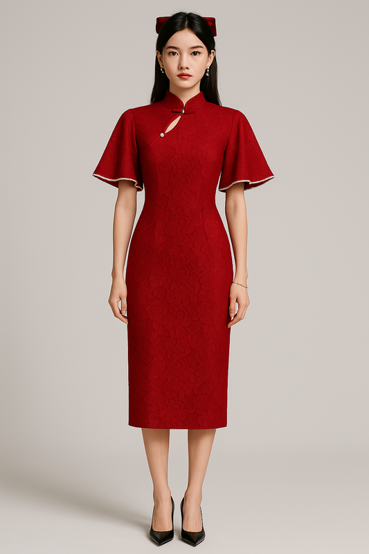 Red Lace Cheongsam